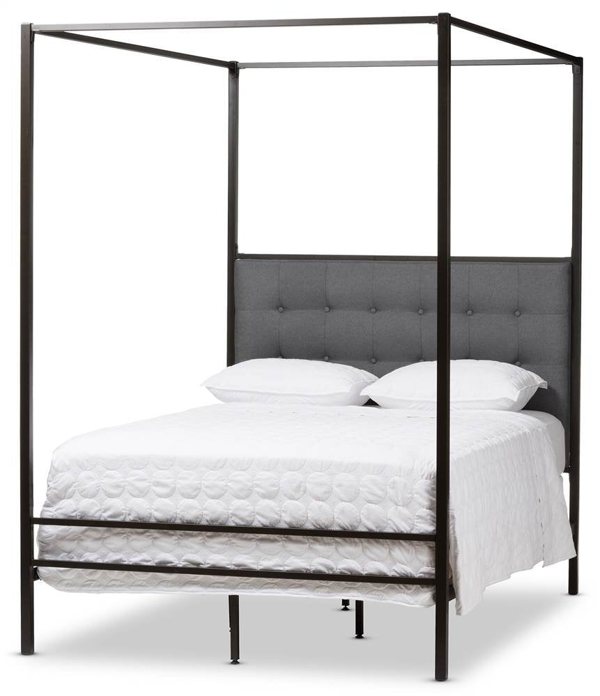 Baxton Studio Eleanor Queen Poster Canopy Bed In Black