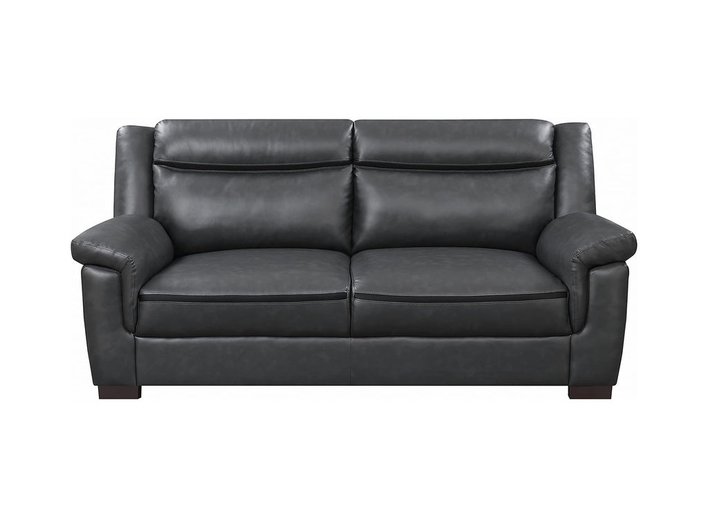 Coaster Furniture Sofa Gray Faux Leather Polyurethane 506591