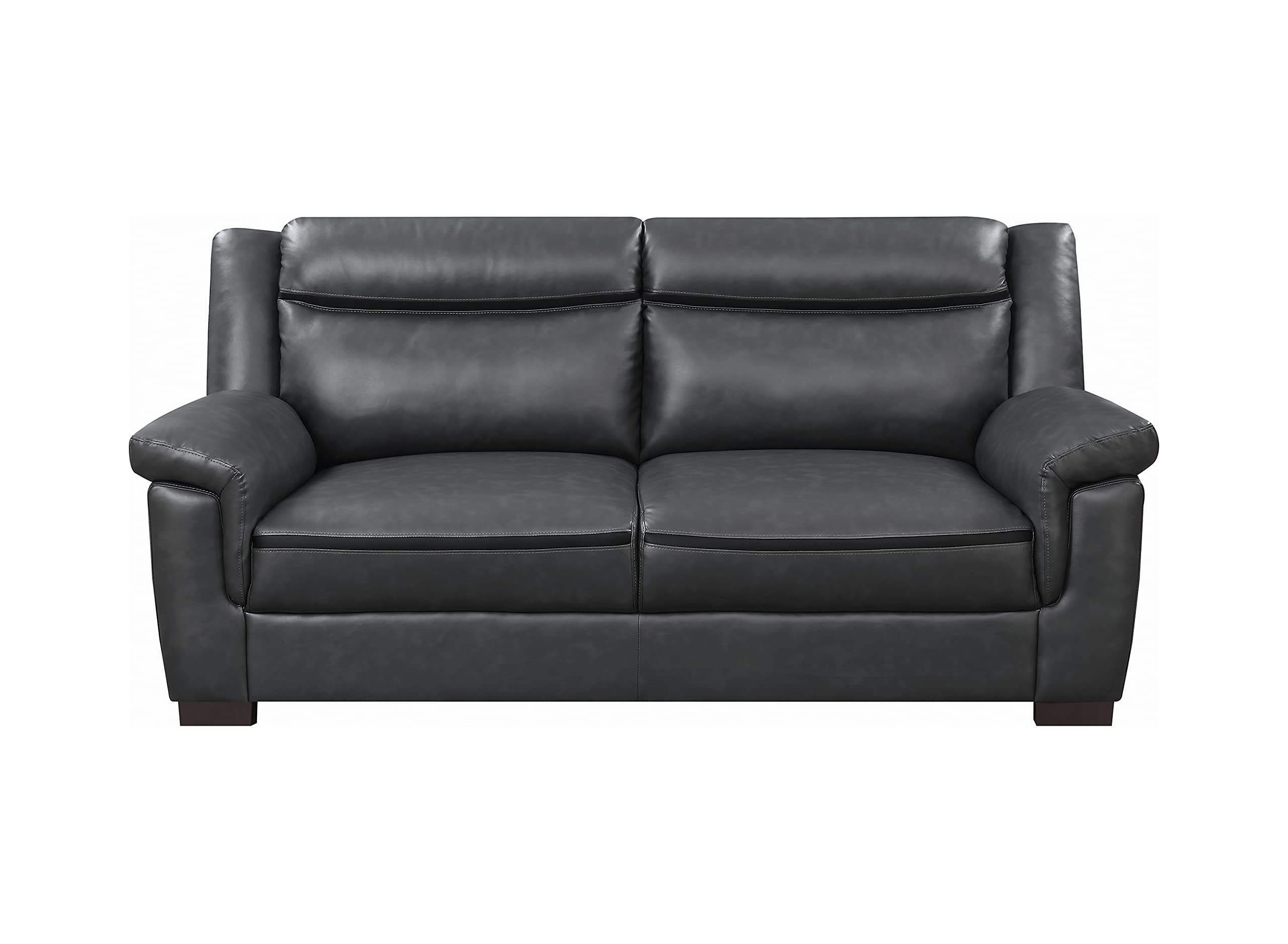 Coaster Furniture Sofa Gray Faux Leather Polyurethane 506591