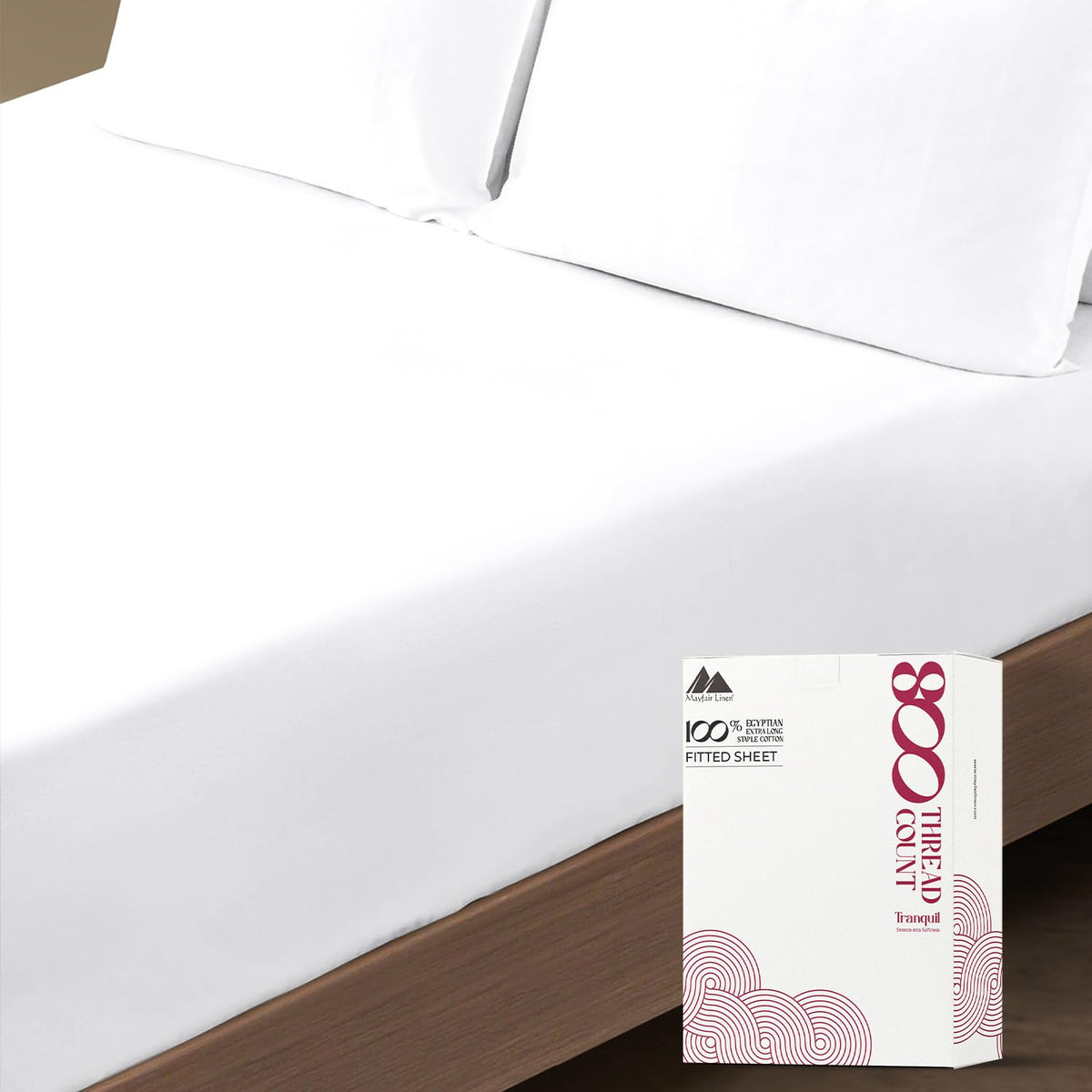 Mayfair Linen Luxury 100% Egyptian Cotton King Fitted Sheet Only - Premium 800 Tc Hotel Quality Deep Pocket Cotton Fitted Sheet,