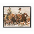 Stupell Industries Cowboys And Horses Farm Western Painting
