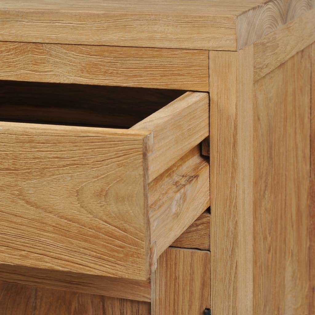 vidaXL Bedside Cabinet in Solid Teak - Multi-Functional as Side Table and End Table with Rustic Charm for The Interior