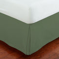 Mk Collection 100% Long Staple Brushed Microfiber Comfortable Quadruple Pleated Bed-Skirt Solid New (Full, Sage)