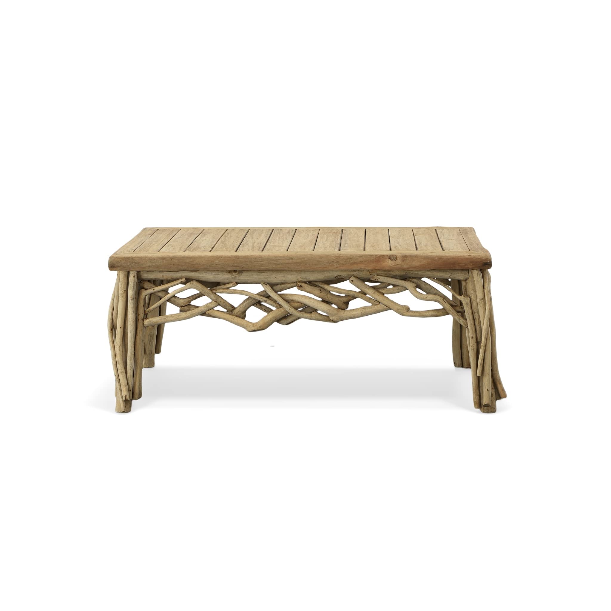 Afd Home Farmhouse Branch Coffee Table, Natural Teak