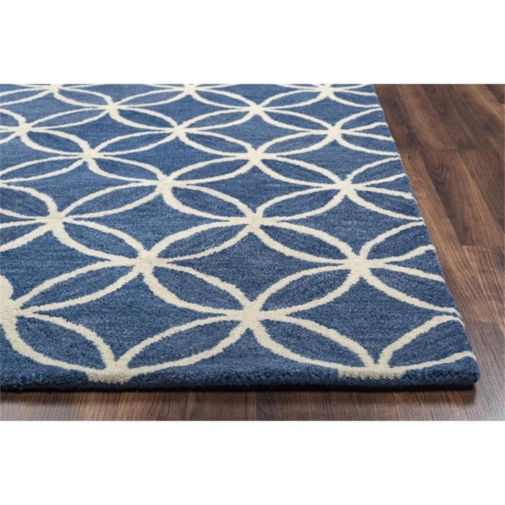 Rizzy Home Alora Decor Holland 10' X 14' Geometric Blue/Ivory Hand-Tufted Area Rug