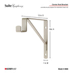 Closetmaid Suitesymphony Closet Bracket For Center Rod, And Shelf Support, Add On Accessory, Satin Nickel