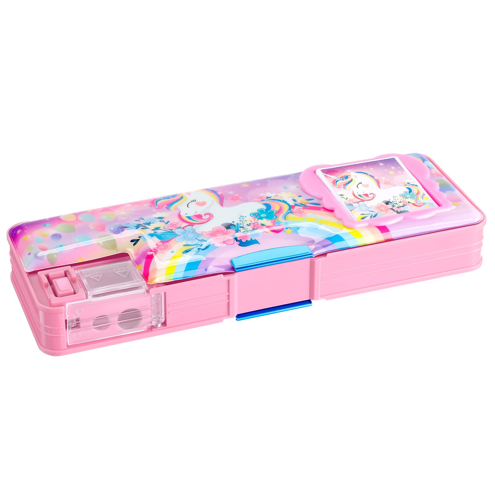Henoyso Pencil Box For Girls Unicorn Pencil Case With Calculator And Pencil Sharpener Multifunction Pencil Case Cool School Supp