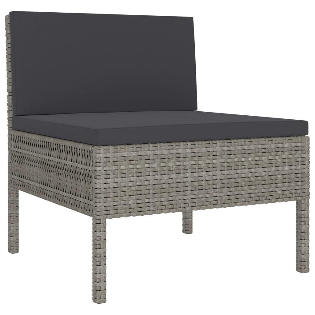 vidaXL Patio Lounge Set 12 Piece, Patio Furniture Set for Outside, Sectional Sofa with Cushions, Sofa, Farmhouse Modern, Poly Rattan Gray