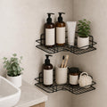 Amazon Brand  Solimo Corner Bath Rack for Bathroom, Wall Mounted Metal Wire Shower Caddy Organizer, Rust Resistant Space Saving