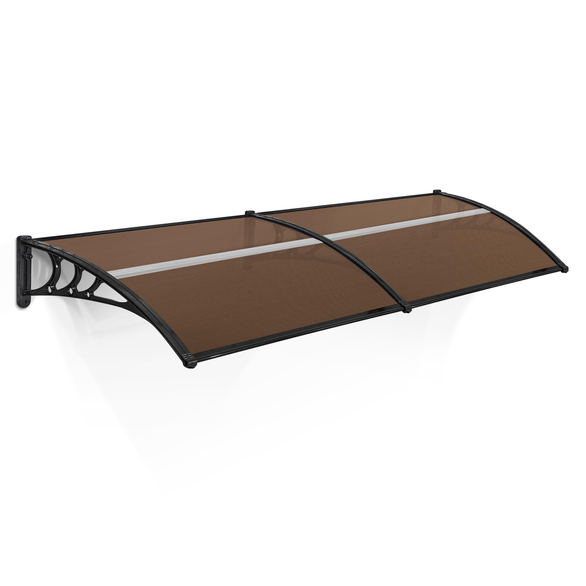 Mcombo 40'X80' Window Awning Outdoor Polycarbonate Front Door Patio Cover Garden Canopy 6055-4080(Dark Brown)