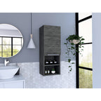Medicine 32H Single Door Cabinet, 2 External Shelves, 2 Interior Shelves, Smokey Oak