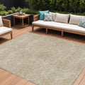 10 X 14 Beige And Ivory Geometric Washable Indoor Outdoor Area Rug