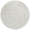 8 Ivory And Taupe Round Geometric Washable Indoor Outdoor Area Rug