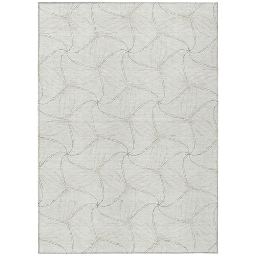 10 X 14 Ivory And Taupe Geometric Washable Indoor Outdoor Area Rug