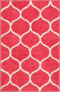 Unique Loom Trellis Frieze Collection Area Rug - Rounded (2 x 3 1, Pink/ Ivory)