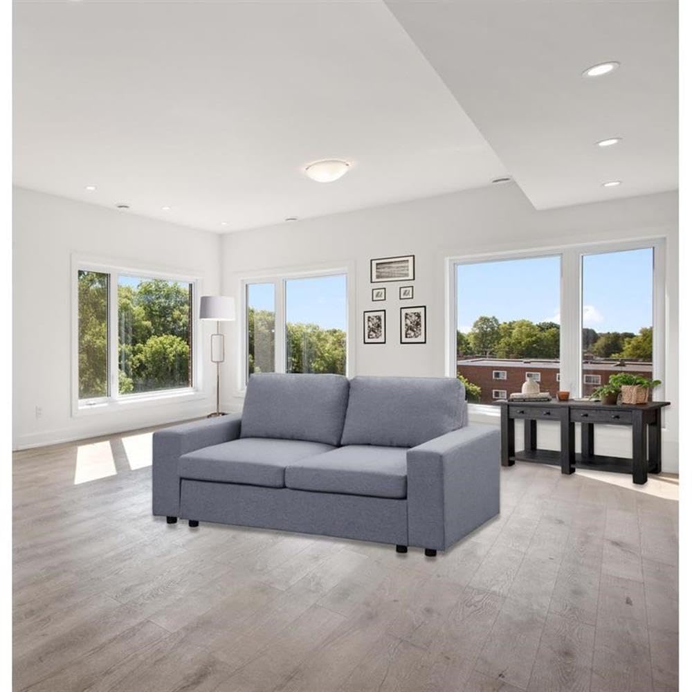 Lilola Home Winter Light Gray Linen Loveseat