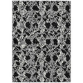 5 X 8 Black And Gray Abstract Washable Indoor Outdoor Area Rug