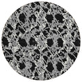 8 Black And Gray Round Abstract Washable Indoor Outdoor Area Rug