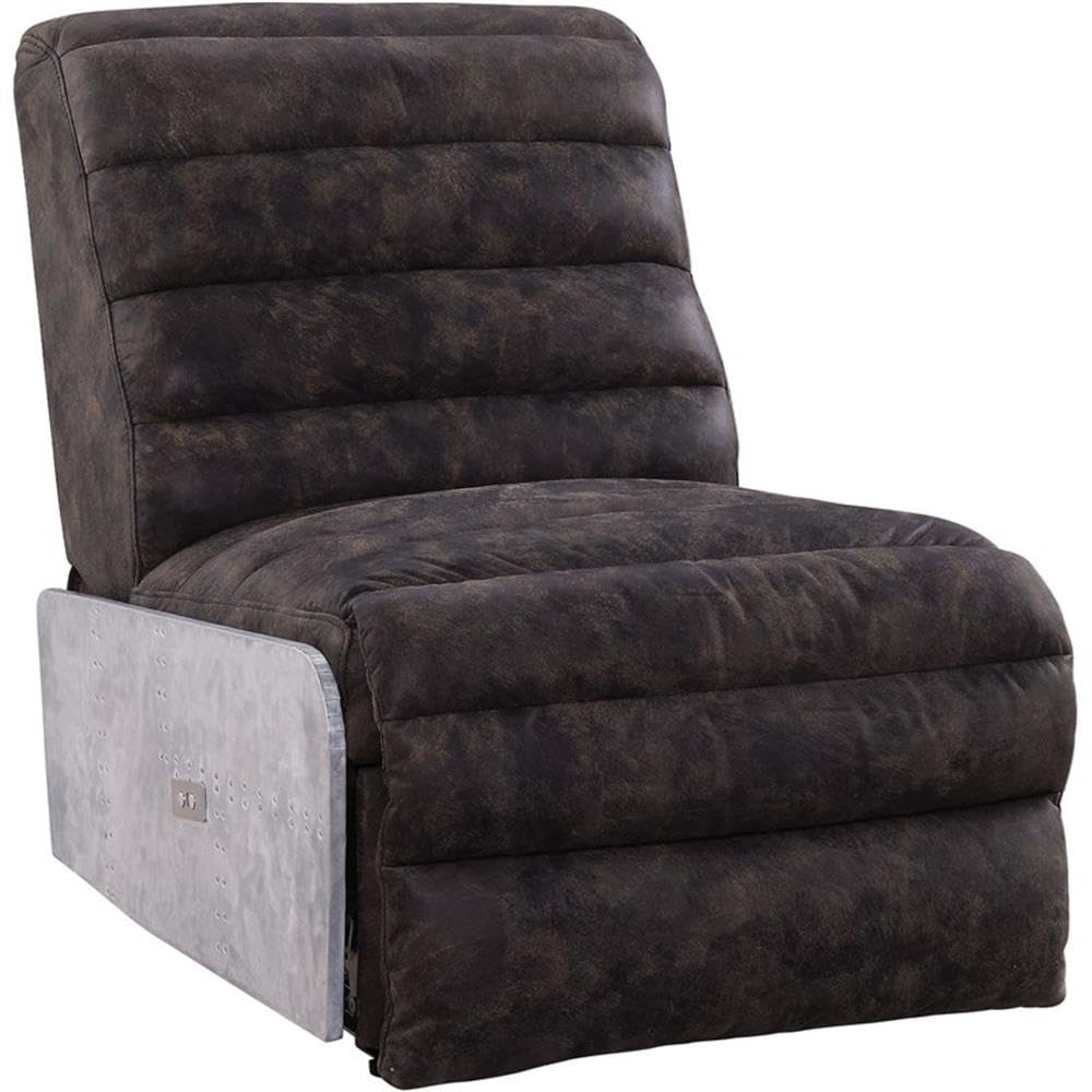 Acme Okzuil Power Motion Recliner in Top Grain Leather and Aluminum