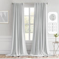 Miulee Back Tab Light Blocking Curtains 108 Inch Long 2 Panels Set For Living Room Bedroom Privacy, Greyish White Rod Pocket/Pinch Pleated Extra Long Thermal Insulated Room Darkening Blackout Drapes