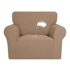 Purefit 100% Dual Waterproof Couch Cover Slipcovers For Couches And Sofas - Stretch Non Slip Fleece Sofa Covers Washable, Leakproof Furniture Protector For Kids, Pets, Dog (Chair, Camel)