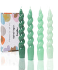 LPUSA Green Spiral Taper Candle Sticks for Holiday Wedding Party Wax Unscented Dinner Candle Dripless,Birthday Gift Christmas Gi
