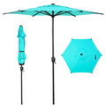 Abba Patio 7.5Ft Lyon Outdoor Patio Umbrella Outdoor Table Umbrella With Push Button Tilt And Crank Market Umbrella 6 Sturdy Rib
