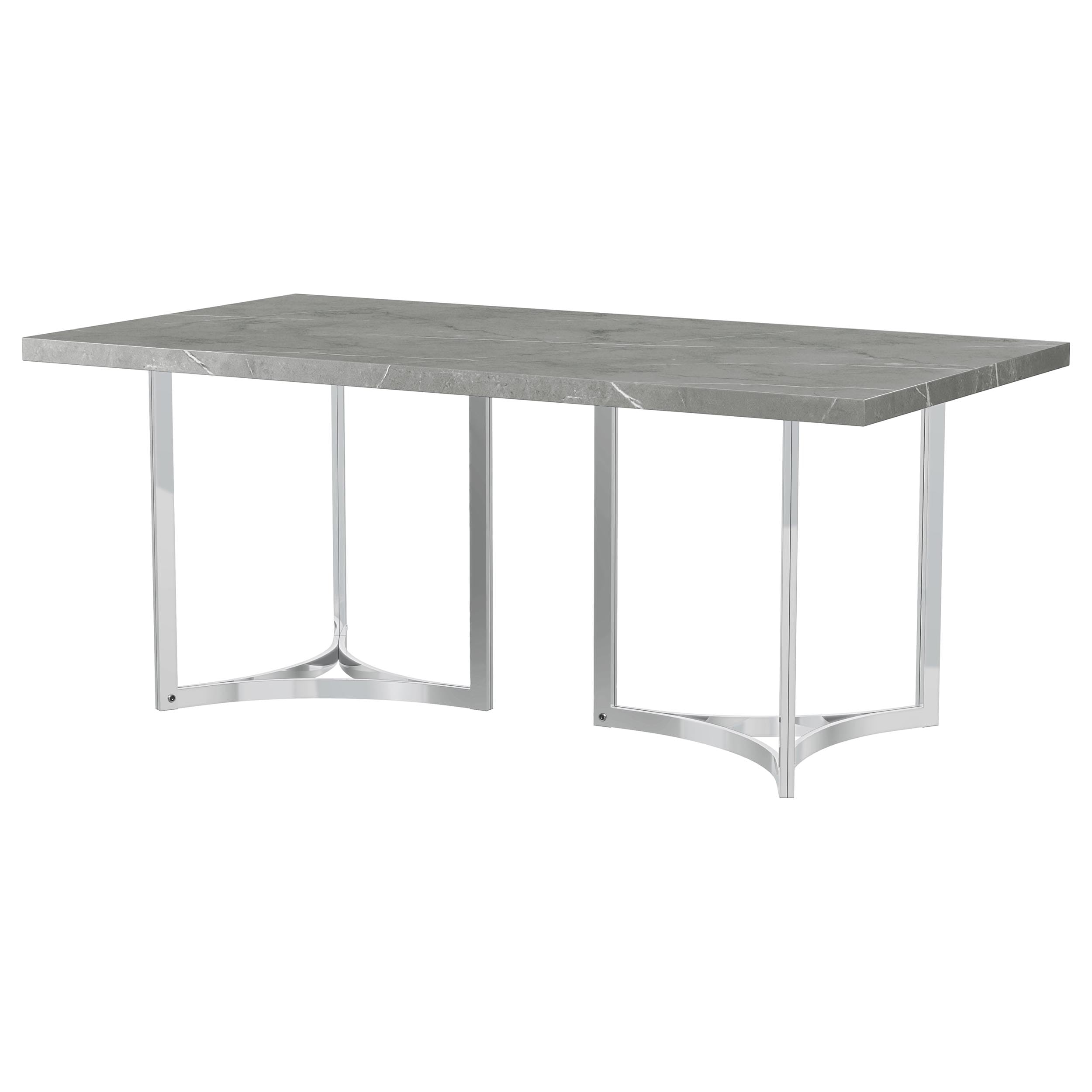 Coaster Home Furnishings Sterling 72-Inch Rectangular Dining Table Grey Faux Marble