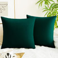 Quorgves Dark Green Throw Pillows Emerald Green Pillow Covers 20X20 Inch Pack Of 2 For Couch Living Room Bed Bedroom Soft Velvet