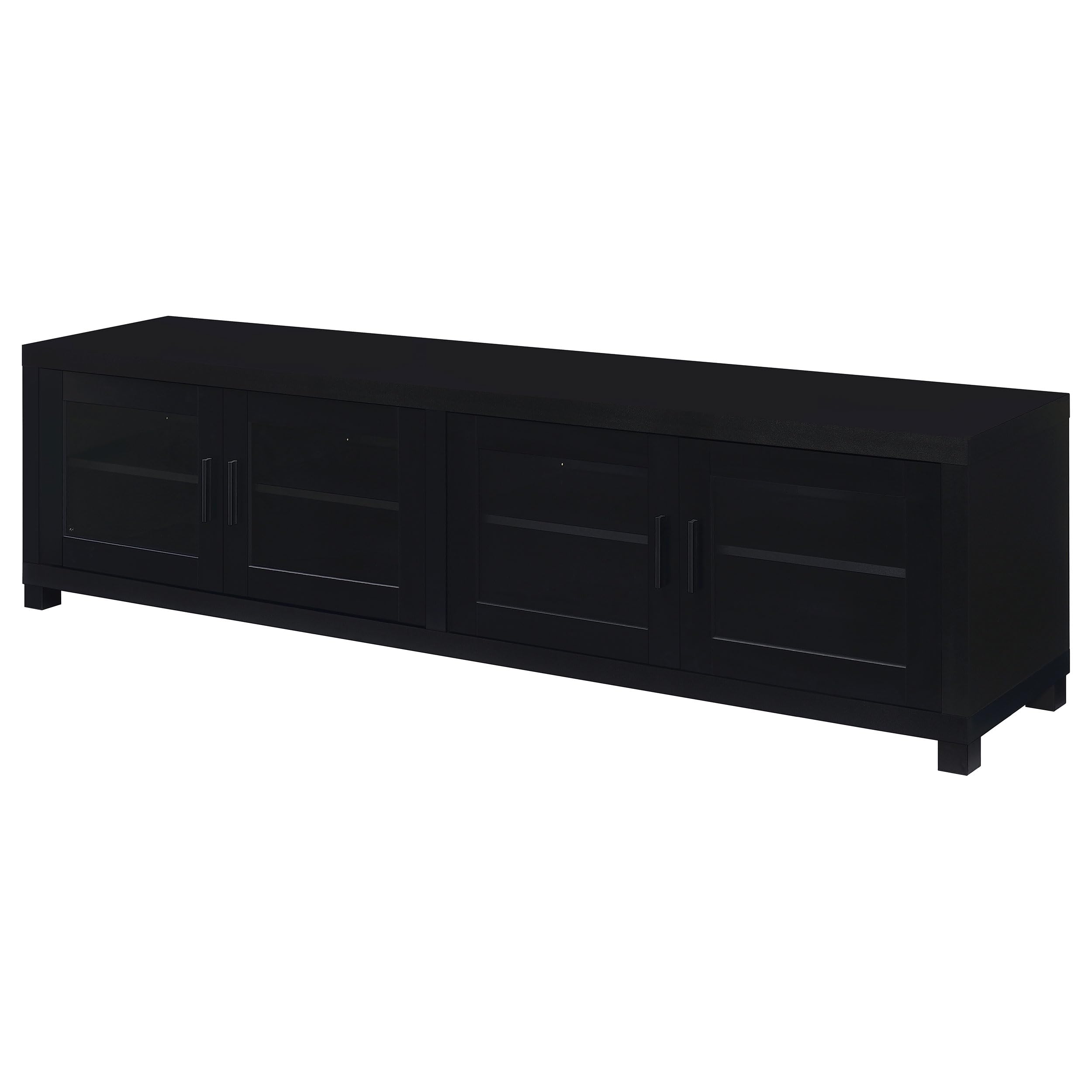 Coaster Home Furnishings Jupiter 4-Door 79&quot; TV Stand Media Console with Framed Glass Panels Black