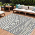 8 X 10 Gray Ivory And Beige Faux Bois Washable Indoor Outdoor Area Rug
