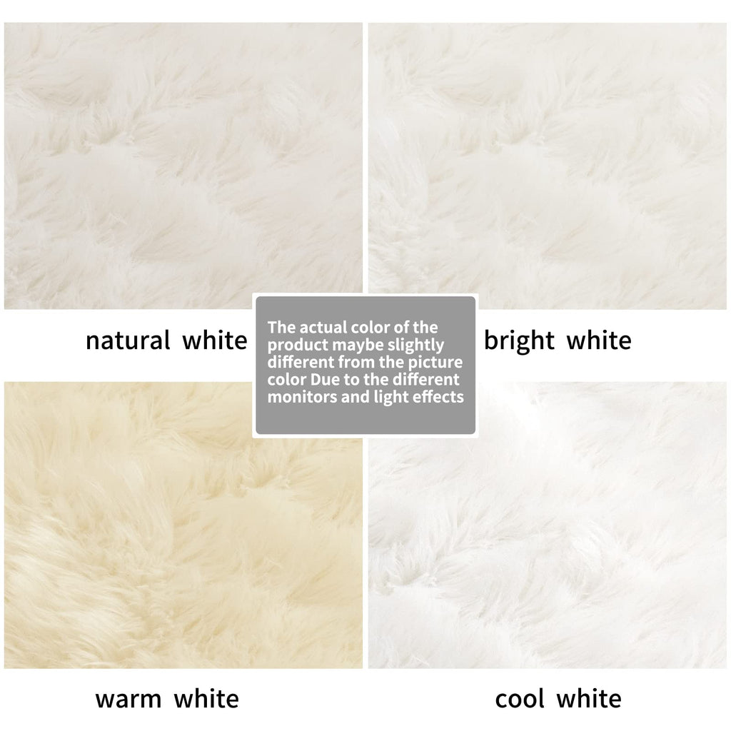 Faux Fur Rug Sofa Chairs Cover, White Small Rug For Bedroom, 2X3 Shaggy Furry Rug For Kids Room, Shag Fluffy Rug For Nursery Roo