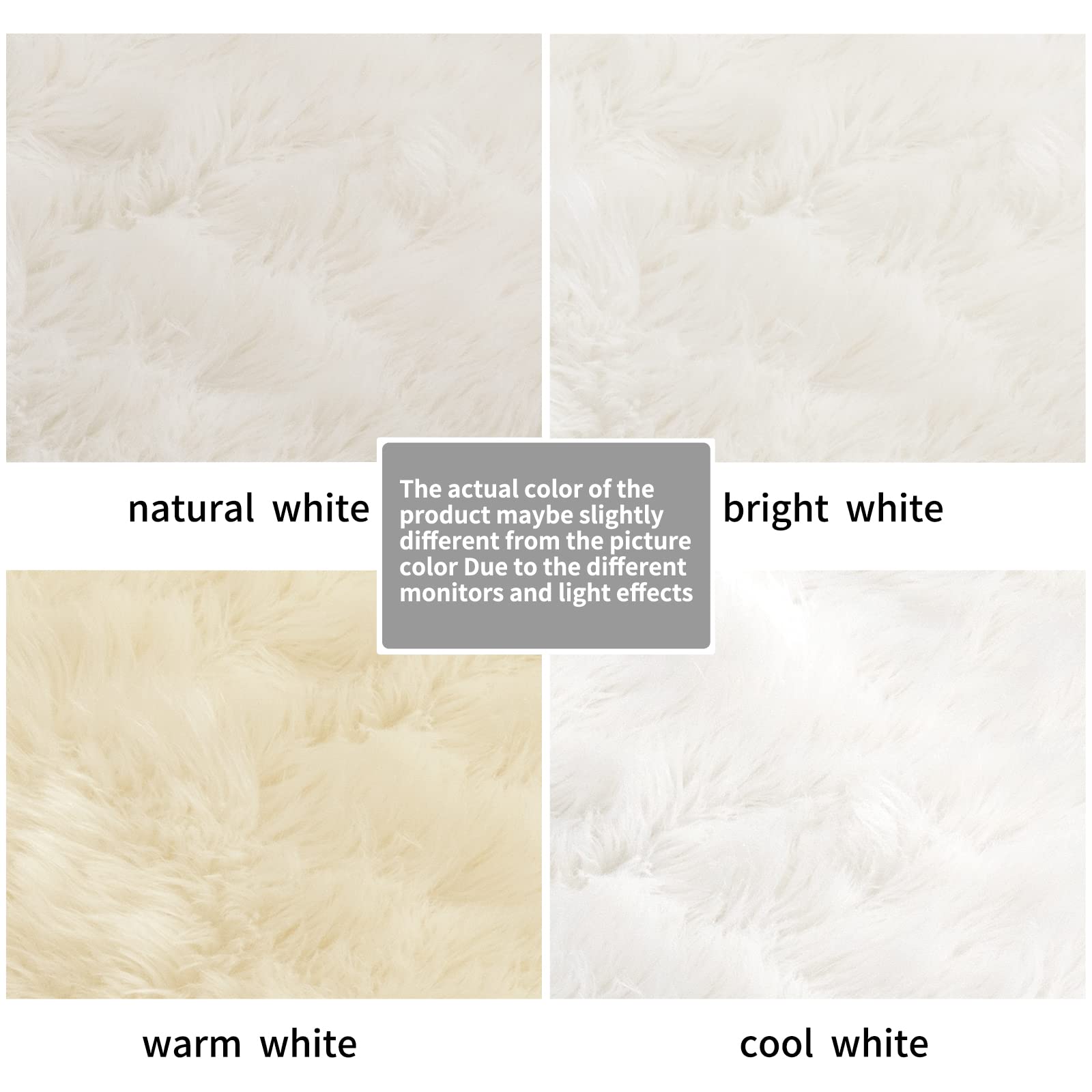 Faux Fur Rug Sofa Chairs Cover, White Small Rug For Bedroom, 2X3 Shaggy Furry Rug For Kids Room, Shag Fluffy Rug For Nursery Roo