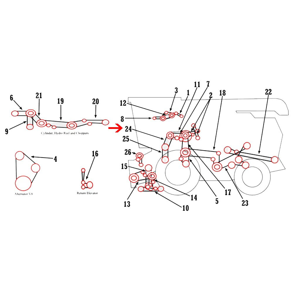 Raparts 844077M1 New Upper Traction Belt Fits John Deere Combine Hydro 750