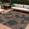 10 X 14 Chocolate And Charcoal Abstract Washable Indoor Outdoor Area Rug