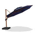 Purple Leaf 12 Feet Double Top Deluxe Round Patio Umbrella Offset Hanging Umbrella Cantilever Umbrella Outdoor Market Umbrella G