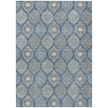 9 X 12 Navy Blue Ivory And Taupe Floral Medallion Washable Indoor Outdoor Area Rug