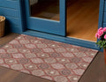 3 X 5 Orange Beige And Gray Floral Medallion Washable Indoor Outdoor Area Rug