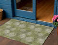 3 X 5 Green Ivory And Sage Polka Dot Washable Indoor Outdoor Area Rug