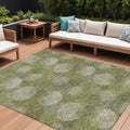 8 X 10 Green Ivory And Sage Polka Dot Washable Indoor Outdoor Area Rug