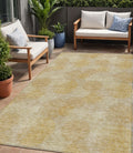 5 X 8 Gold Beige And Wheat Polka Dot Washable Indoor Outdoor Area Rug