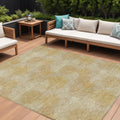 8 X 10 Gold Beige And Wheat Polka Dot Washable Indoor Outdoor Area Rug