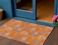 3 X 5 Orange Silver And Peach Polka Dot Washable Indoor Outdoor Area Rug