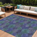 8 X 10 Purple Lavender And Green Polka Dot Washable Indoor Outdoor Area Rug