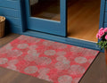 3 X 5 Red Gray And Silver Polka Dot Washable Indoor Outdoor Area Rug