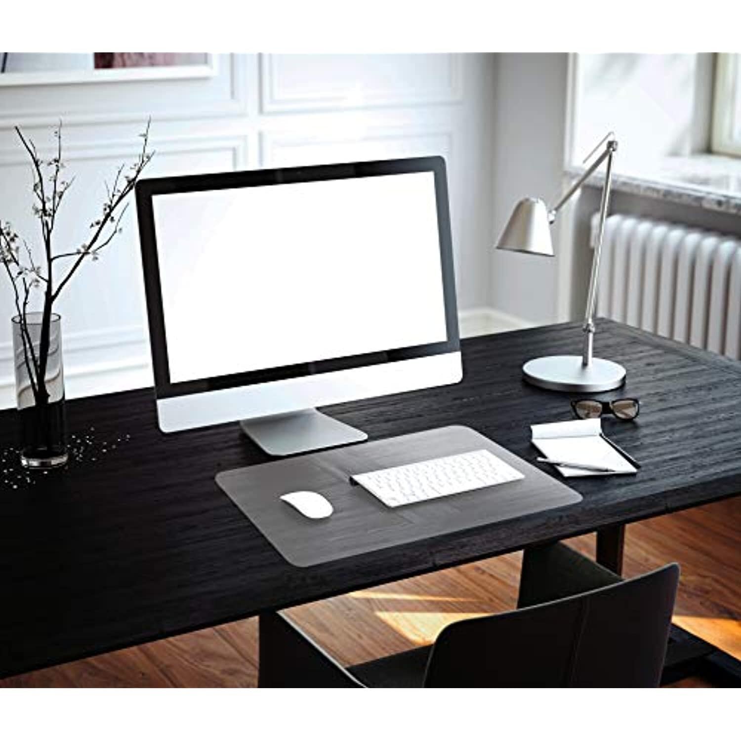 Floortex Desktex PVC Smooth Back, 17-inch x 22-inch Rectangular Desk Mat, Clear, 4/Pack (FPDE1722V4)