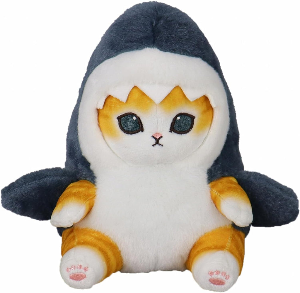 Shark Cat Plush Toy, Cute Fried Shrimp Shark Stuffed Animals Doll, Kawaii Shark Cat Plush Pillow Toy Birthday for Kids Boys Girl