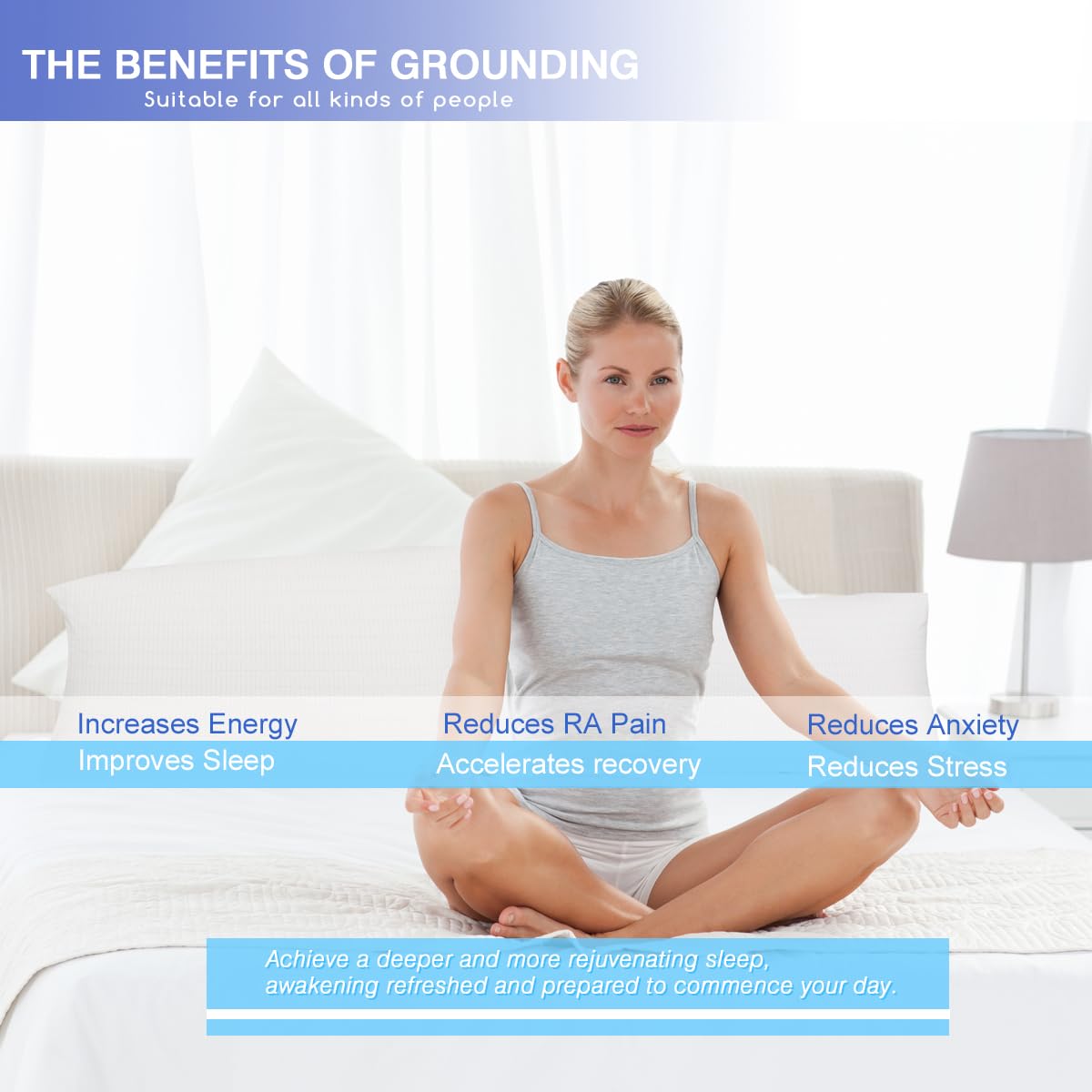 Grounding Pillowcase King Conductive Grounding Pillow Case Silver Fiber Grounding Sheet With 15Ft Grounding Cord Organic Cotton