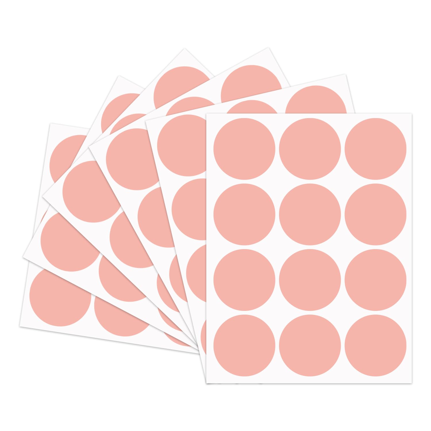 Starliboo Dot Stickers - 540 Colored Dots, 2 Inch Garage Sale Stickers, Writable & Removable (Morandi Pink)