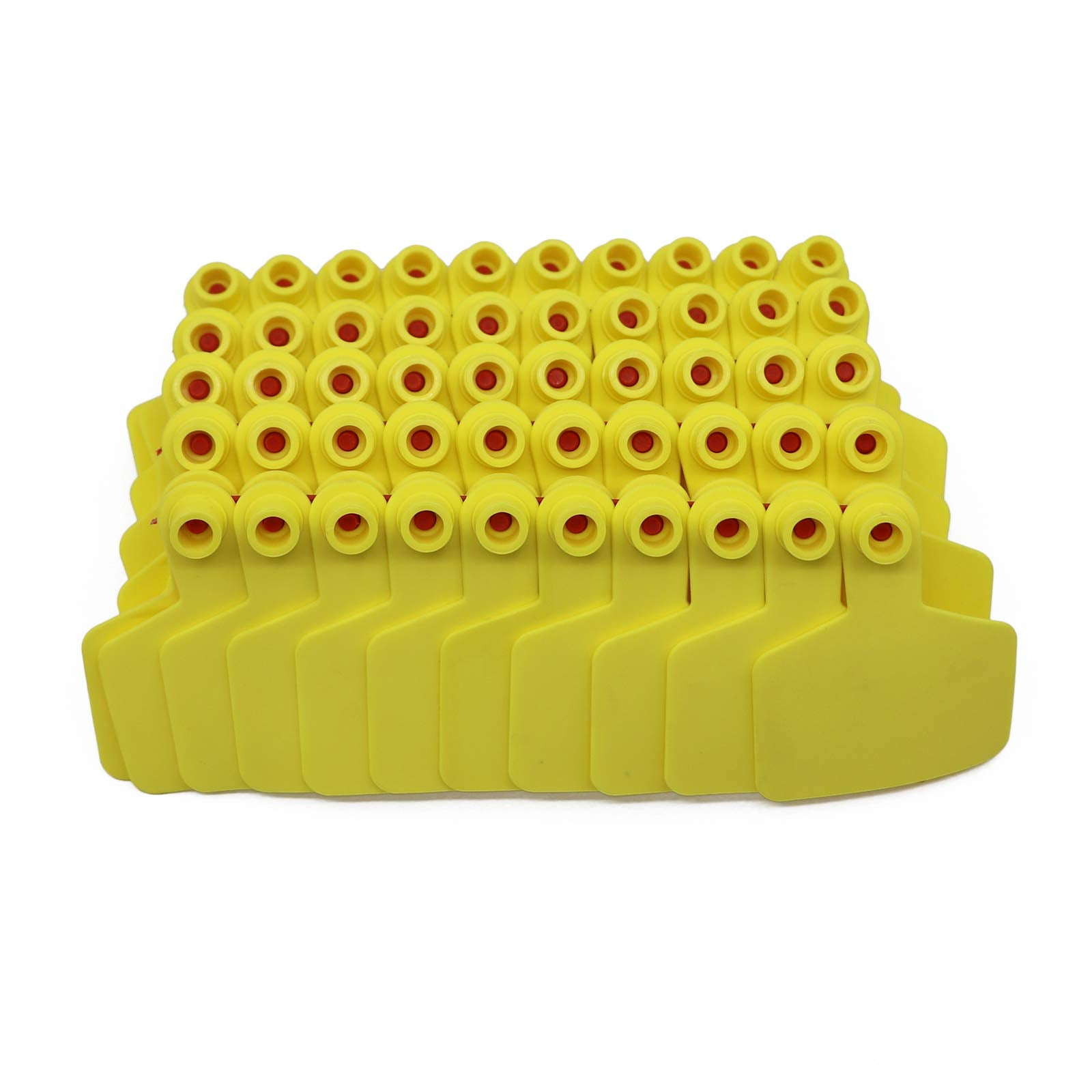 Blank Cattle Ear Tags 100 Pieces Livestock Ear Tags For Cow Swine Sow Sheep (Yellow)